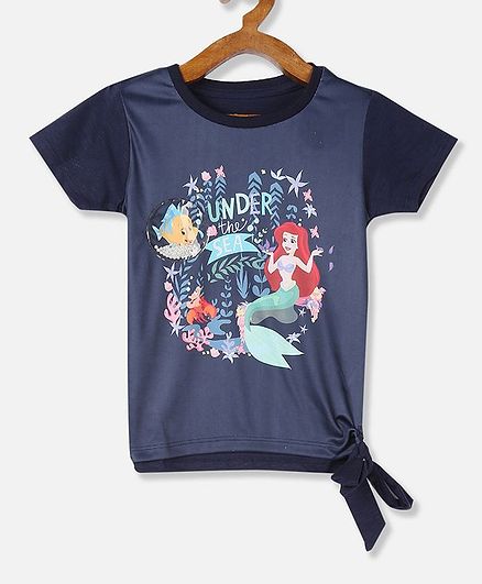 Colt Half Sleeves Printed Under The Tree Mermaid Print T-Shirt - Navy