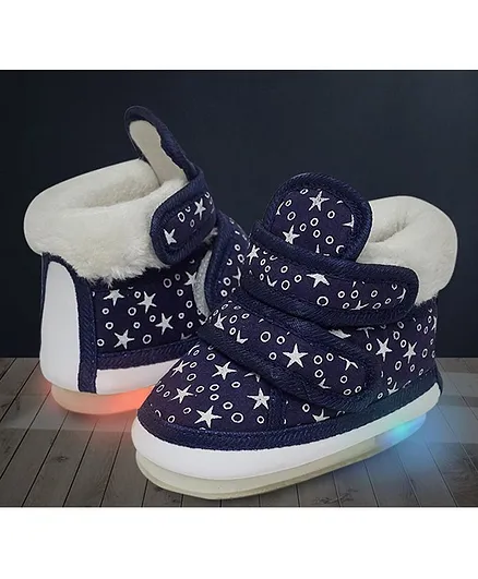 Chiu Star Print LED Light Chu Chu Musical Sound Booties - Blue
