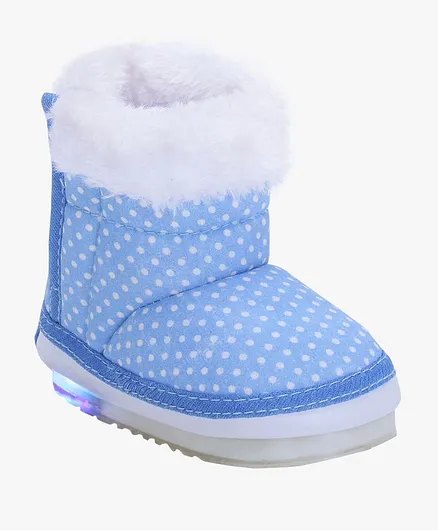 Chiu Dots Print LED Booties With Chu Chu Musical Sound - Blue
