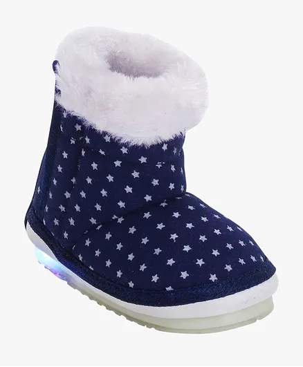Chiu Dots Print LED Booties With Chu Chu Musical Sound - Blue