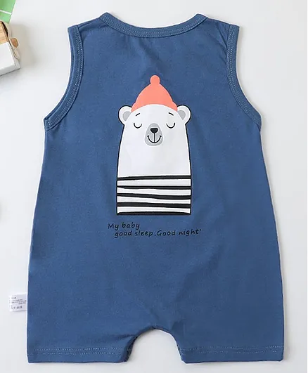 Kookie Kids Sleeveless Romper Polar Bear Print - Blue