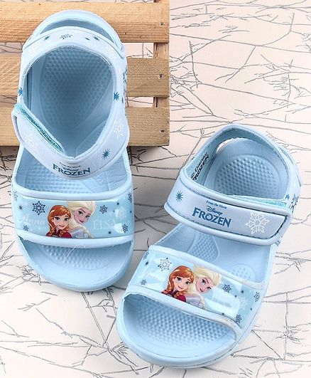 Disney Clogs Velcro Closure Frozen Print - Sky Blue