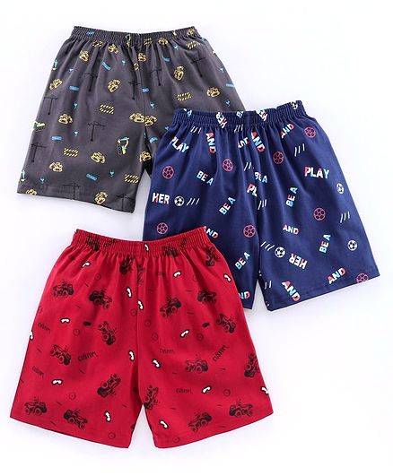 Cucumber Shorts Multiprint - Pack of 3(Colour May Vary)
