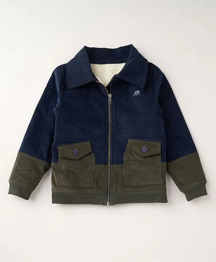 Angel & Rocket Solid Full Sleeves Jacket - Blue