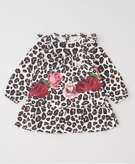 Angel & Rocket Full Sleeves Leopard Print Dress - Black