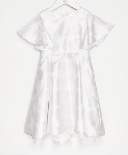 Angel & Rocket Short Sleeves Polka Dotted Dress - White