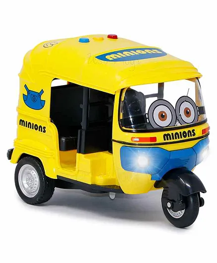 Fiddlerz Friction Powered Auto Rickshaw Toy - Yellow
