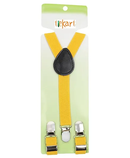 Tiekart Solid Colour Suspender - Yellow
