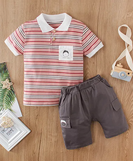 Kookie Kids Half Sleeves T-Shirt & Shorts Set - Multicolor