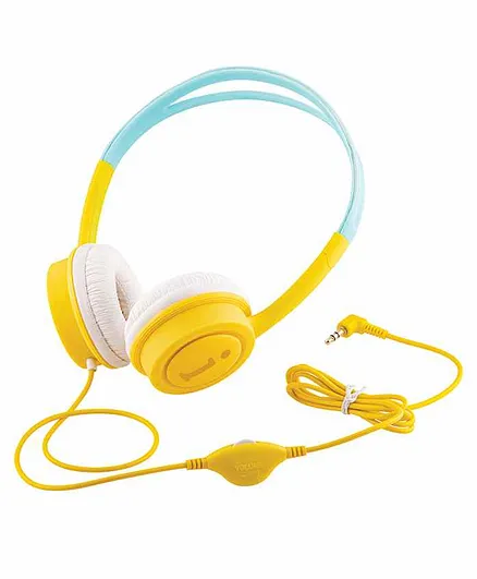iBall Musi Wired Headphones Without Mic- Yellow Light Blue