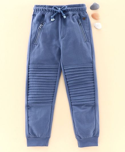 Ed-a-Mamma Full Length Pintucked Panel Design Joggers - Blue