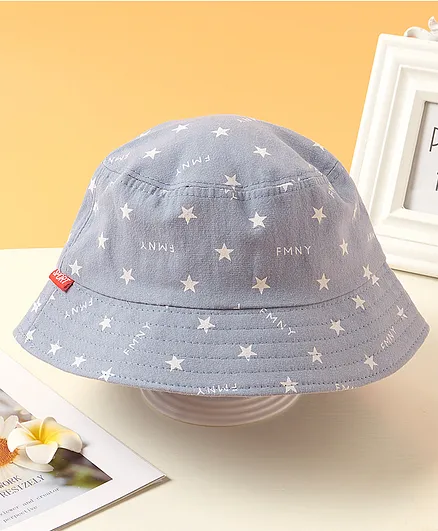 Babyhug Star Print Hat Blue - Circumference 54 cm