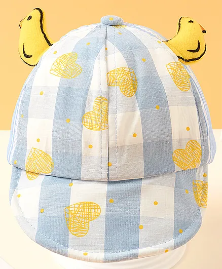 Babyhug Summer Cap With 3D Ears Blue - Circumference 51cm