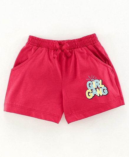 Cucu Fun Shorts Girl Gang Print - Red