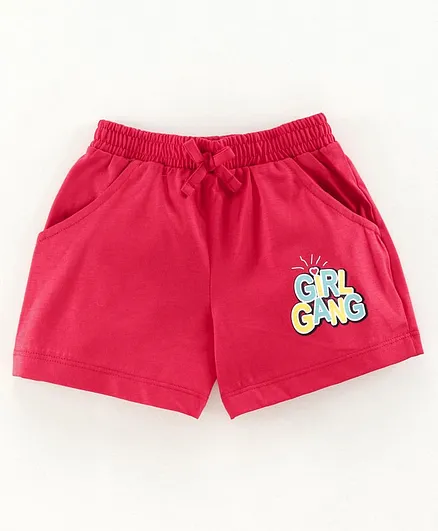 Cucu Fun Shorts Girl Gang Print - Red