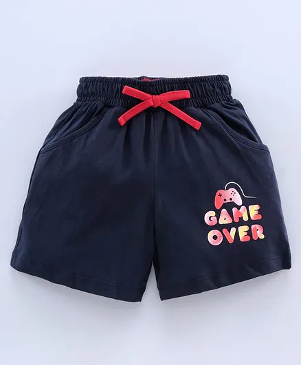 Cucu Fun Cotton Shorts Text Print - Blue