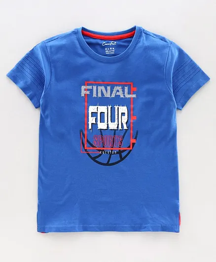 Cucu Fun Half Sleeves T-Shirt Final Four Print - Royal Blye