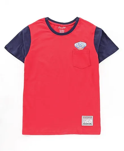 Cucu Fun Half Sleeves T-Shirt New Orleans Print - Red