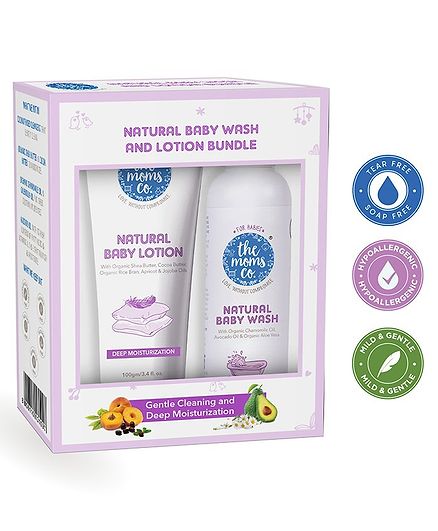 The Moms Co. Natural Baby Lotion and Wash Pack of 2 - 100 ml Each
