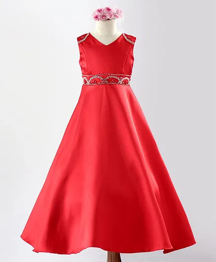 Mark & Mia Sleeveless Dress Bead Embellishment - Red