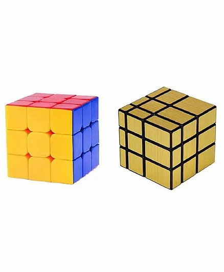 VWorld High Speed Stickerless Rubik's Cubes Pack of 2 - Muticolour Yellow
