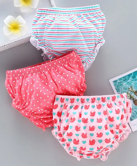 Babyhug 100% Cotton Bloomer Pack of 3 - Pink