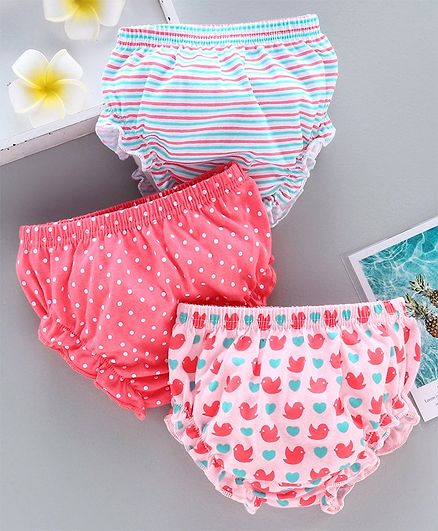 Babyhug 100% Cotton Bloomer Pack of 3 - Pink