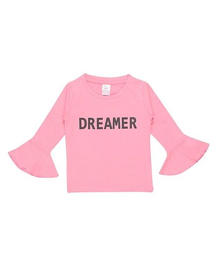whaou Full Sleeves Dreamer Print Top - Pink