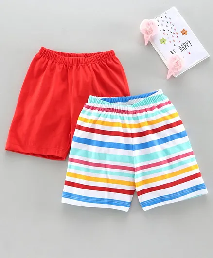 Babyhug Shorts Pack of 2 - Orange Multicolour