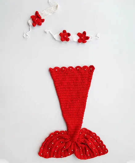 Woonie 3 Piece Of Mermaid Photo Props - Red