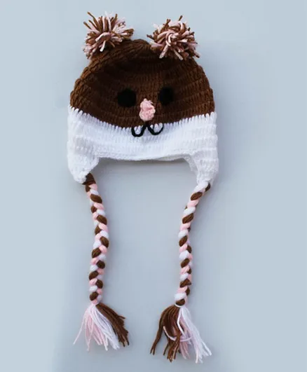 Woonie Dual Color Handmade Cap - Circumference 51 - Brown
