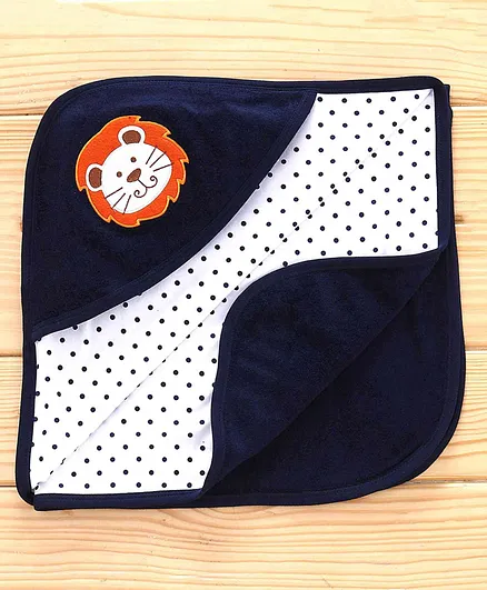 Simply Hooded Towel Lion Patch - Blue