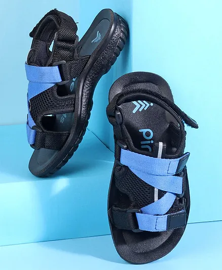 Pine Kids Sandals With Triple Velcro Closure - Blue Black