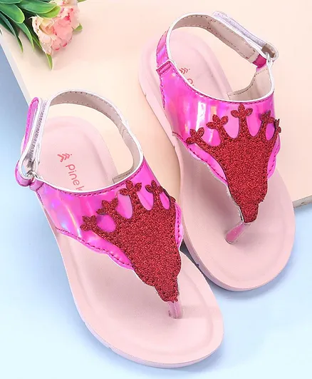 Pine Kids Sandals With Velcro Closure - Pink