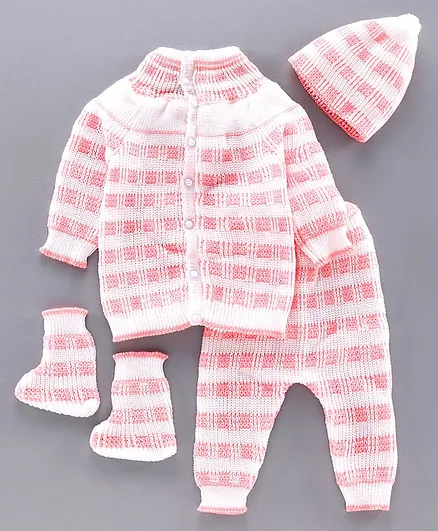 Babyhug Full Sleeves Sweater Set - Pink