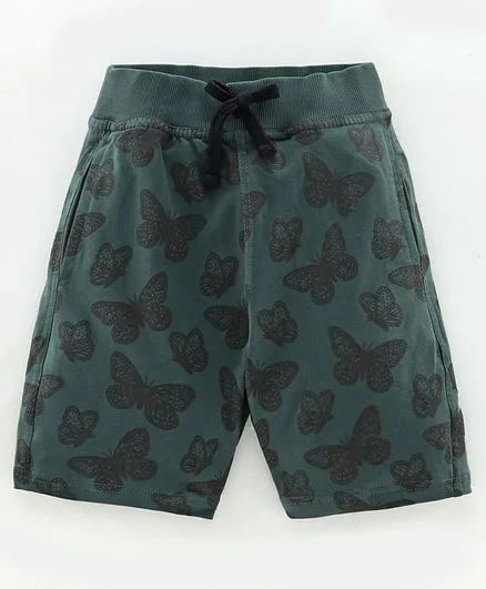 Doreme Cotton Shorts Butterfly Print - Green