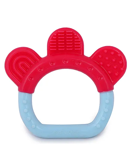 INFANTSO Non-Toxic Food-Grade Silicone Baby Ring Shape Teether - Pink Blue