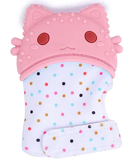 INFANTSO Baby Food-Grade Silicone Mitten Teether with Glove Toy - Pink