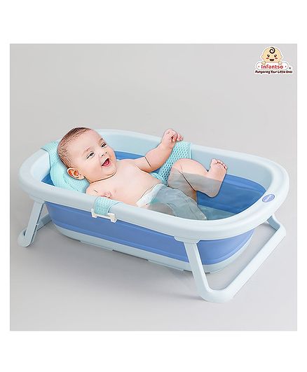 Infantso Silicone Foldable Bath Tub - Blue