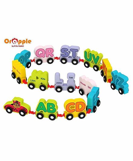 Orapple By R For Rabbit Wooden Alphabet Train A to Z - 14 Pieces