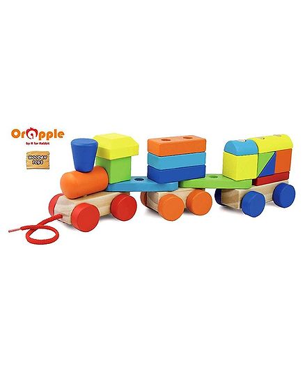 Orapple by R for Rabbit Multi Functional Train Block Set - Multicolour