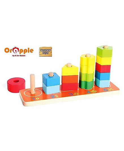 Orapple by R for Rabbit 3 in 1 Wooden Stacking Tower - Multicolor
