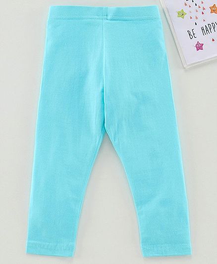 Babyhug Ankle Length Solid Leggings - Blue