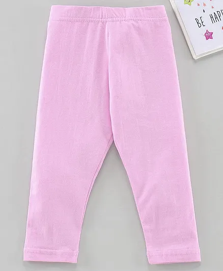 Babyhug Ankle Length Solid Leggings - Light Pink