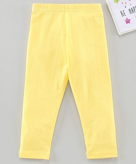 Babyhug Ankle Length Solid Leggings - Yellow