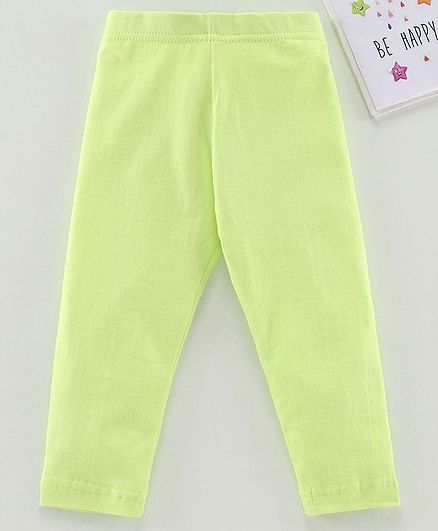 Babyhug Ankle Length Solid Leggings - Green