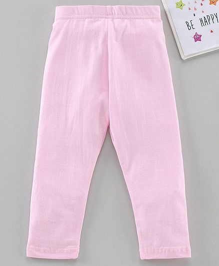 Babyhug Ankle Length Solid Leggings - Pink
