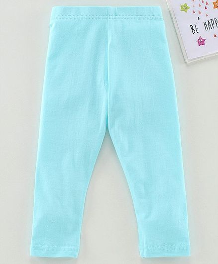 Babyhug Ankle Length Solid Leggings - Blue