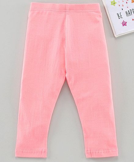 Babyhug Ankle Length Solid Leggings - Pink