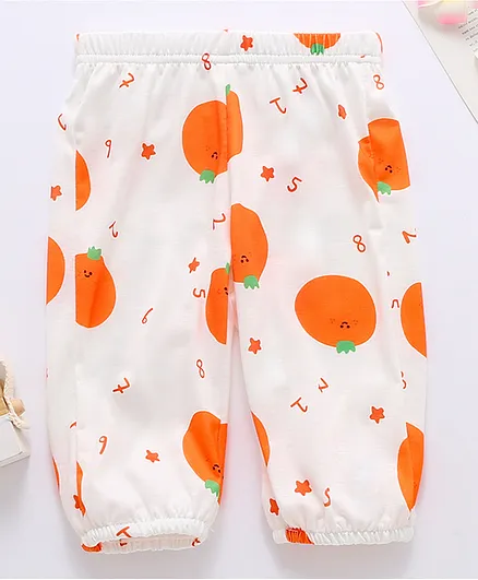 Kookie Kids Full Length Lounge Pant Orange Print - Orange